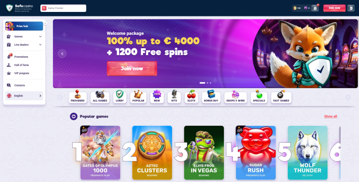 SafeCasino Sicheres und Vertrauenswürdiges Online-Gaming